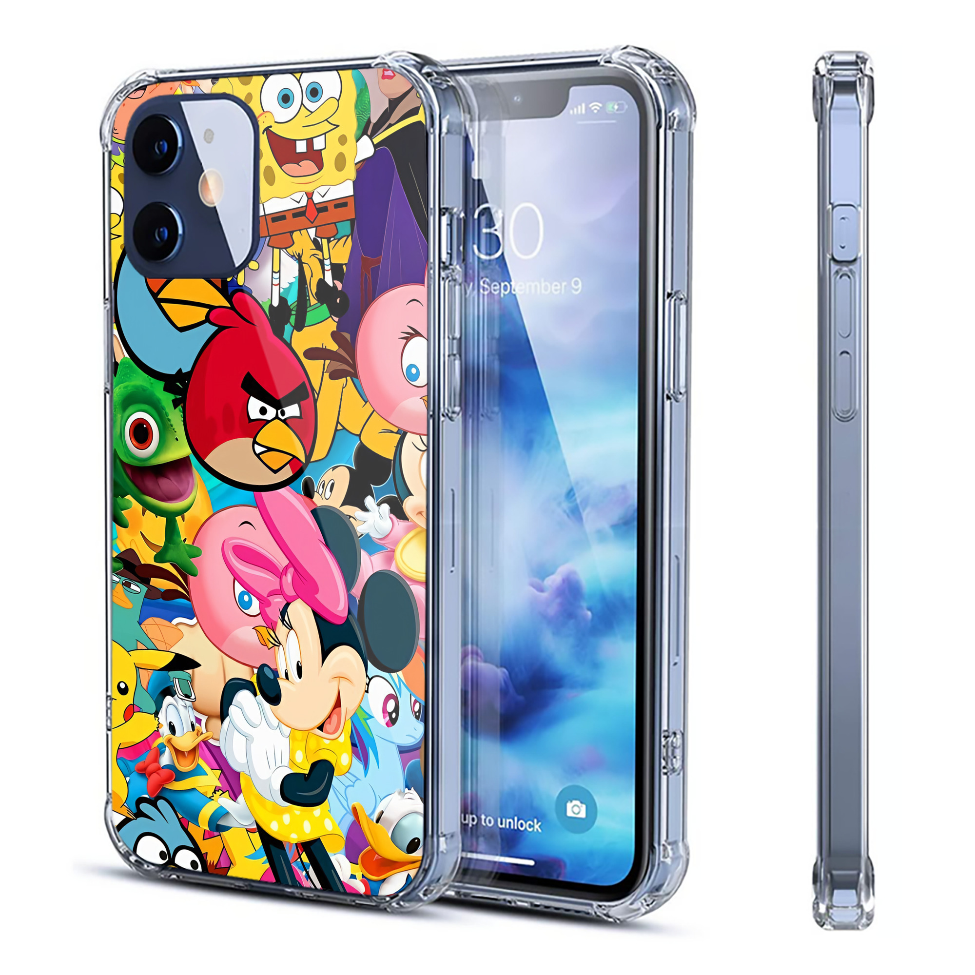 （画像用） Angry Birds アングリーバード 【iPhone 12シリーズ対応】透明スマホケース（クリアソフトケース）